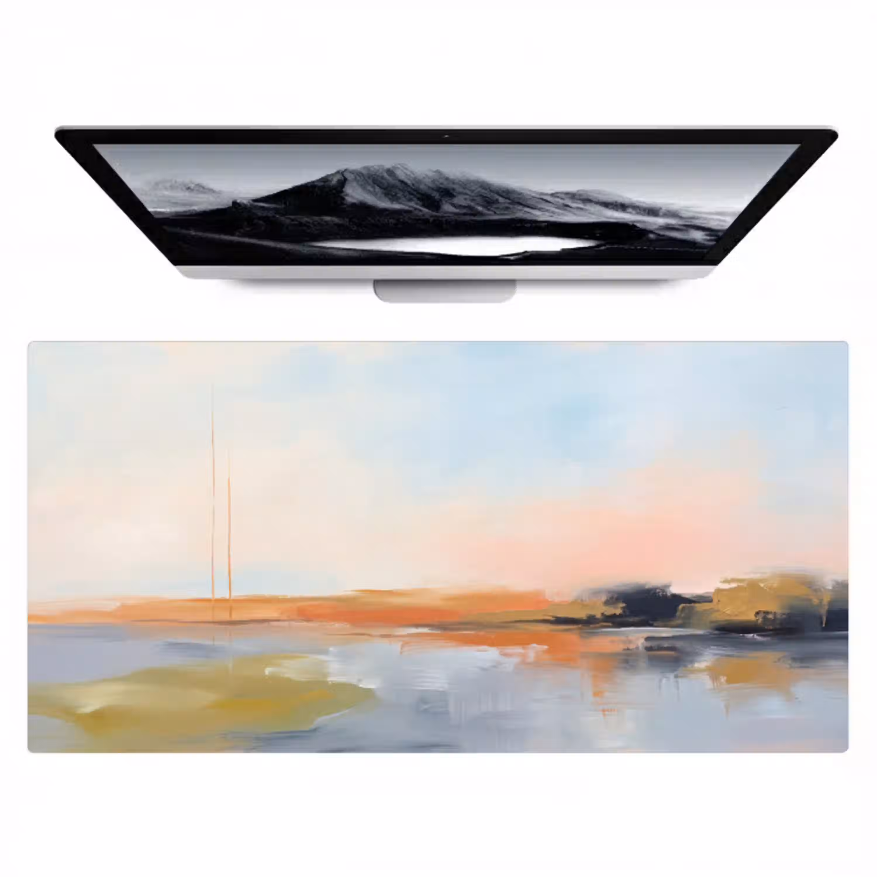 Abstract - Landschap - Horizon - Modern - Kleurrijk Muismat XXL klein -zzz3d