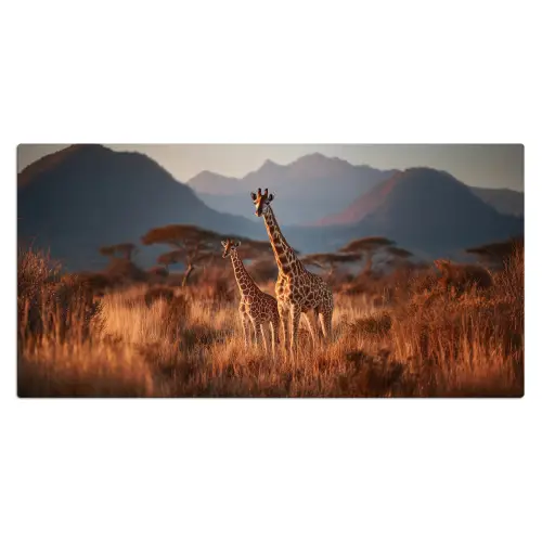 Giraffen - Hoog gras - Acaciabomen Muismat XXL klein -3d_leeg