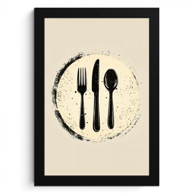 Zwart - Bestek - Rondje KitchenYeah - Keuken - Fotolijst klein -3d