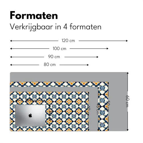 Klassiek - Geometrisch - Blauw Muismat XXL klein 681 -sfeer5