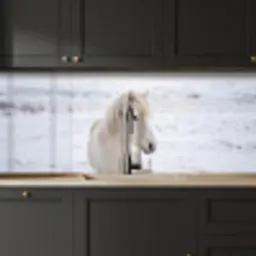 Paard - Kop - Winter - Dieren - Wit keuken achterwand 2 middel -sfeer1