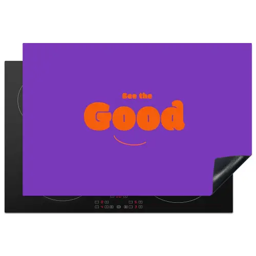 See the good - Oranje - Paars - Smiley Inductie beschermer vinyl 3mm klein -3d