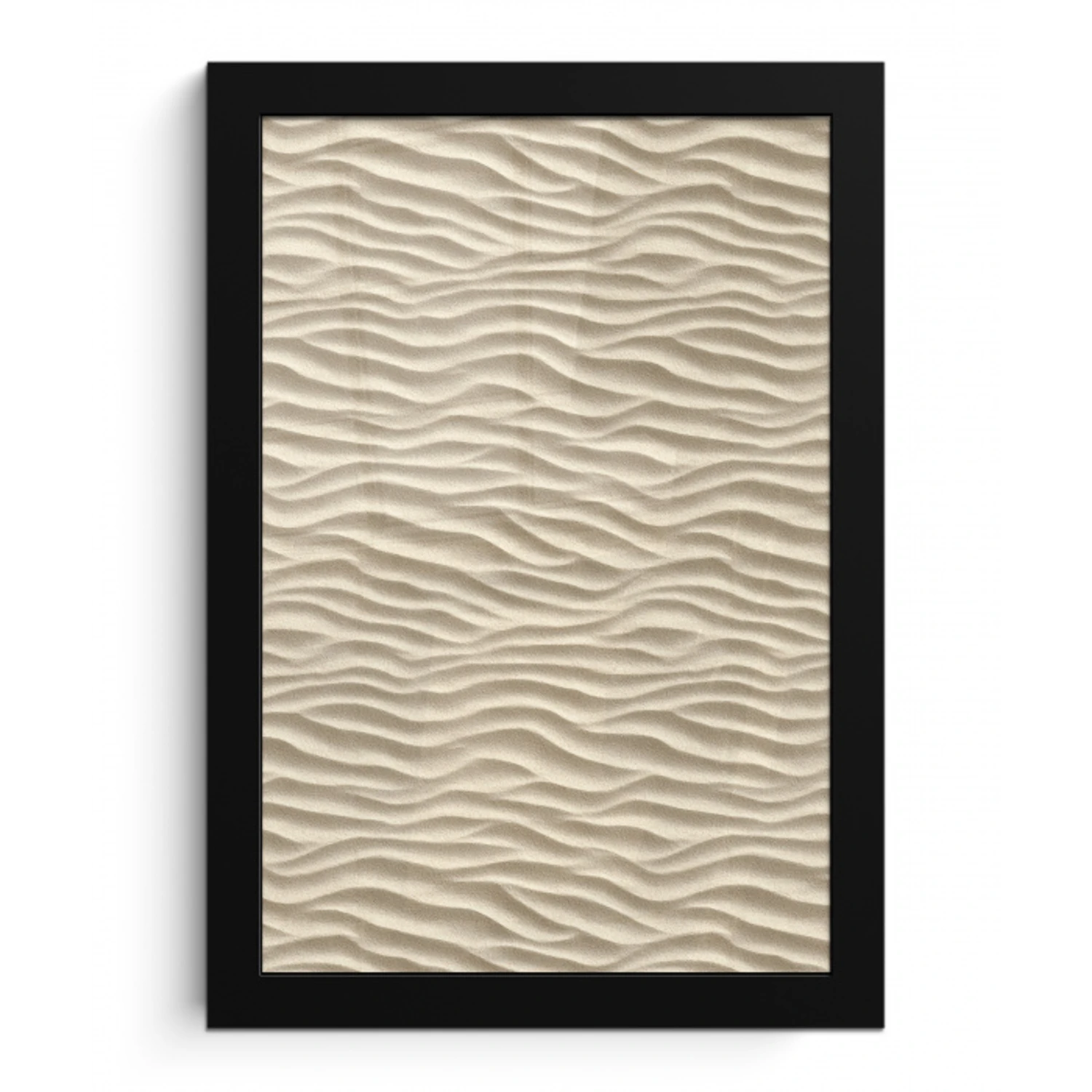 Zand - Golven - Beige fotolijst zwart zonder passe partout klein 224 -3d