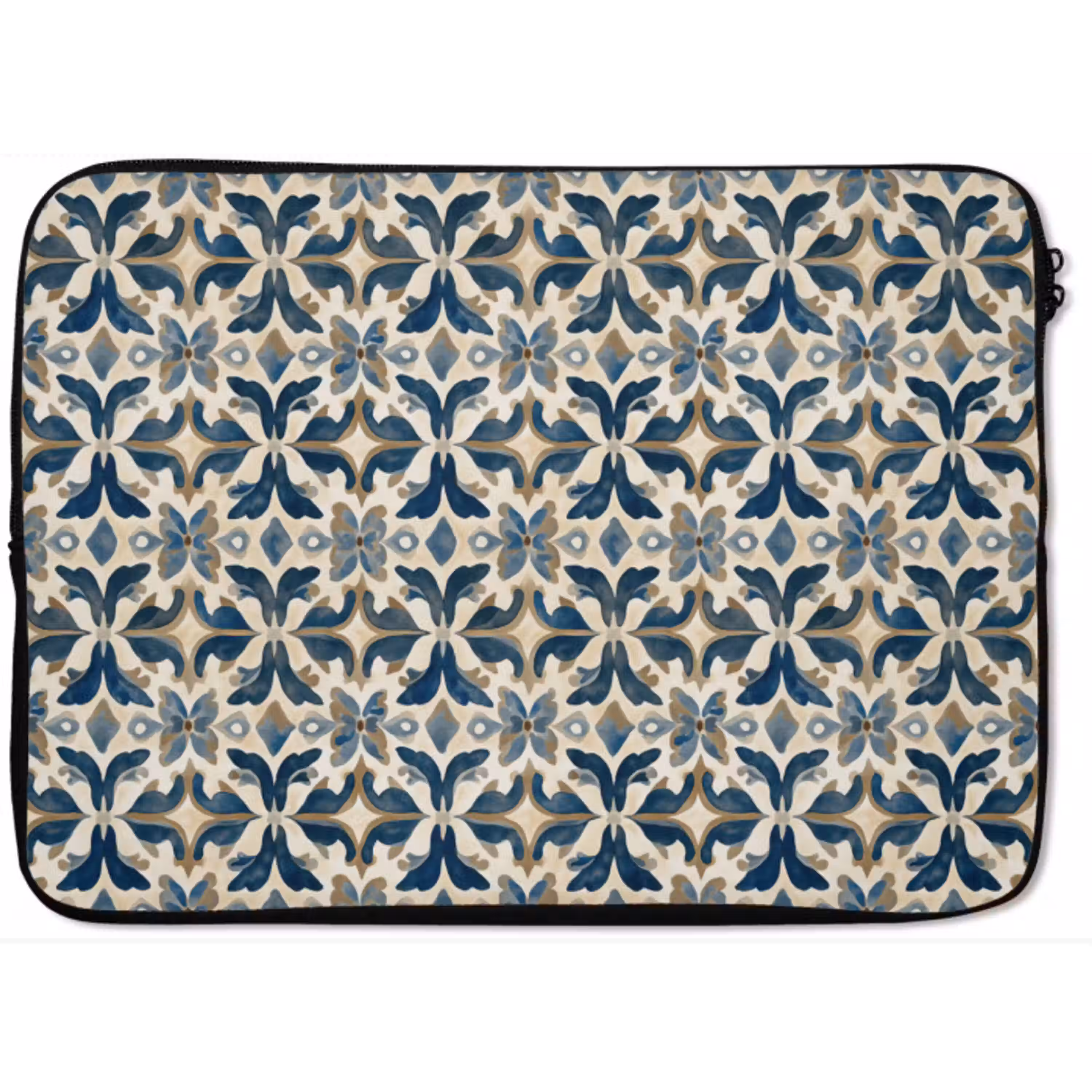 Tegel - Patroon - Blauw - Beige laptophoes neopreen klein 279 -zkaufland3dotto