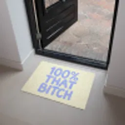 100% that bitch - Blauw - Wit Deurmat klein -sfeer5