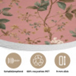 Klassiek - Botanisch - Roze Akoestische PET Vilt - Rond klein 838 -closeup_DE