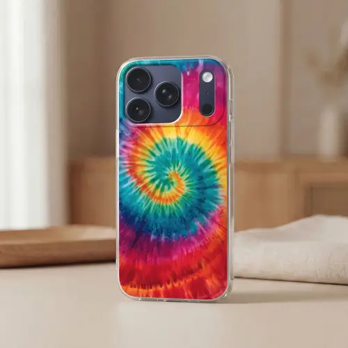 Regenboogkleuren - Tie dye - Telefoonhoesje iPhone 17 Pro klein -sfeer2