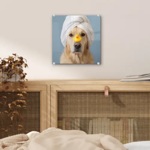 Hond - Badeend - Geel plexiglas 5mm klein -sfeer4