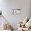 Riet - Meer - Winter - Natuur - Sneeuw - Beige Tuinposter op houten frame 2 cm dik klein -sfeer1