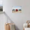 Strand - Huisjes - Kleurrijk - Duinen tuinposter los doek klein -sfeer8