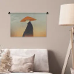 Minimalistisch - Silhouet - Oranje Wandkleed katoen klein -sfeer4