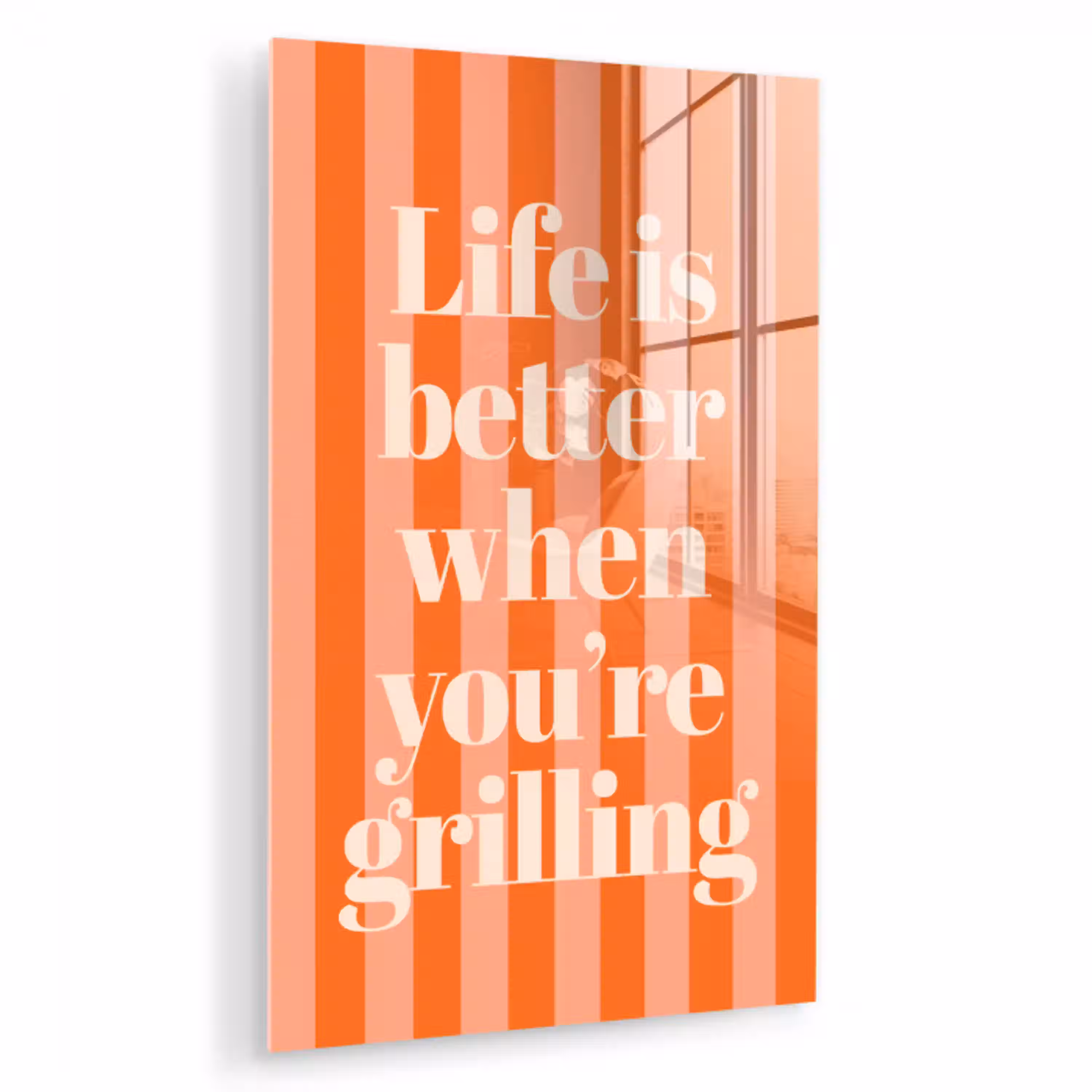 Tekst - Gestreept - Oranje - Zomer plexiglas 5mm klein -zzzproduct_nieuw