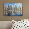 Skyline - Wolkenkrabbers - Water - Blauw canvas 2cm klein -sfeer3