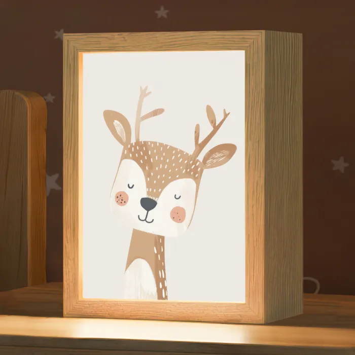 Hert - Bosdieren - Beige Light Box met kabel klein -zzz_3d_website