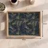 Abstract - Lijnen - Blauw - Goud Dienblad Rechthoek middel 911 -USP_Formaat