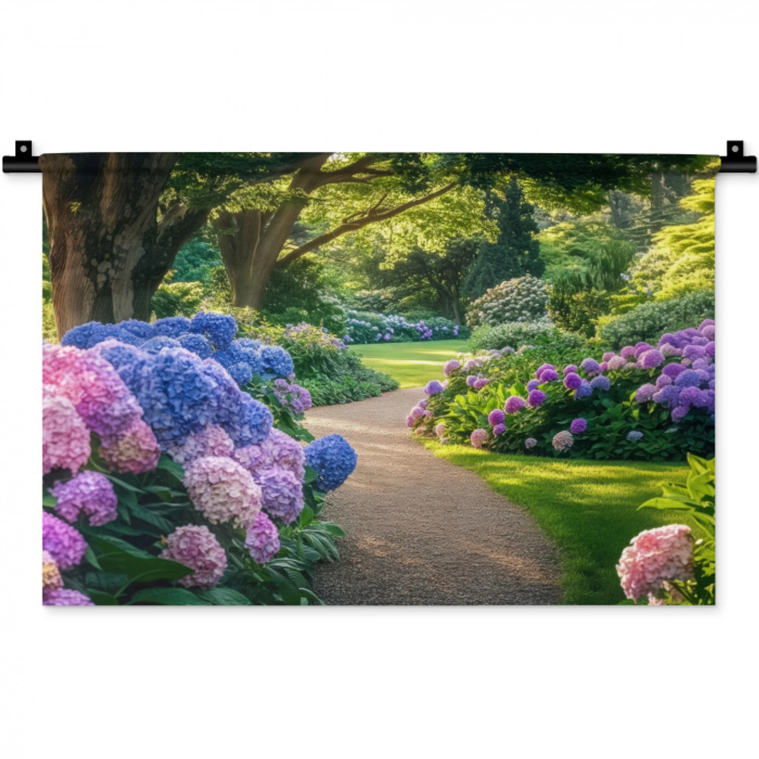 Hortensia- Park - Pad Wandkleed katoen klein -zz3d