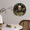 Vrouw - Bladeren - Goud - Vlinders Wandcirkel behangsticker klein -sfeer3