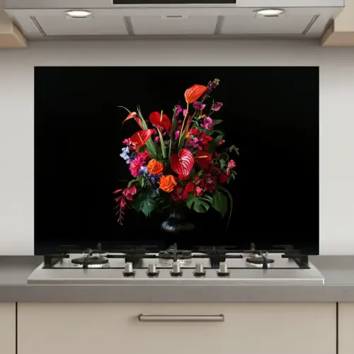 Bloemen - Boeket - Sierlijk keuken achterwand spatscherm klein -3d_website