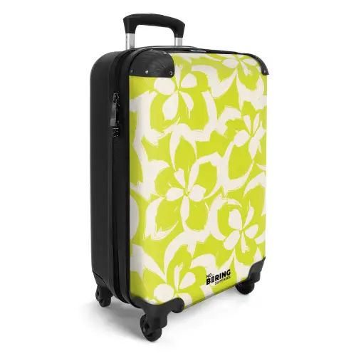 Vintage bloemenpatroon - Limoengroen NBS - Handbagage koffer - Kinderen Unisex middel -productfoto_3d