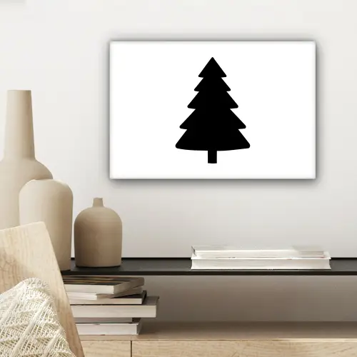 Kerstboom - Zwart - Kerstmis - Feest canvas 2cm klein -sfeer6
