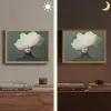 Hoed - Vrouw - Beige Light Box met batterij (Wandlamp) middel -sfeer3