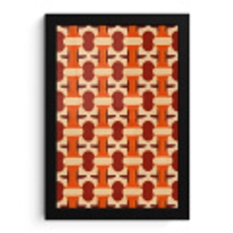 Geometrisch - Retro - Oranje fotolijst zwart zonder passe partout klein 224 -3d