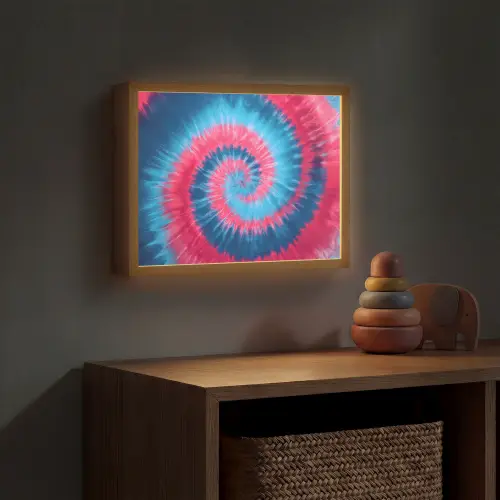 Spiraal - Roze - Draaiend Light Box met batterij (Wandlamp kind) middel -sfeer5_kind