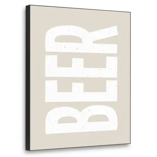 Beer - Japandi - Beige - Decoratie Textielframe zwart klein -3d