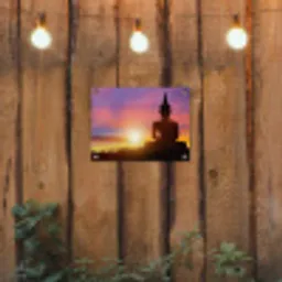 Boeddha silhouet bij zonsopgang tuinposter los doek klein -sfeer1