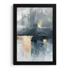 Kunst - Grijs - Goud - Abstract fotolijst zwart zonder passe partout klein -3d