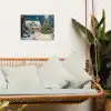 Kerst - Kerstboom - Winter - Huis - Sneeuw tuinposter los doek klein -sfeer7