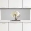 Bloem - Minimalistisch -Wit keuken achterwand 2 middel -3d