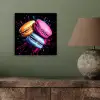 Macarons - Dessert - Graffiti - Kleurrijk - Roze - Blauw - Geel aluminium wit klein -sfeer2