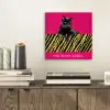 Kat - Baas - Roze - Tijgerprint aluminium wit klein -sfeer1