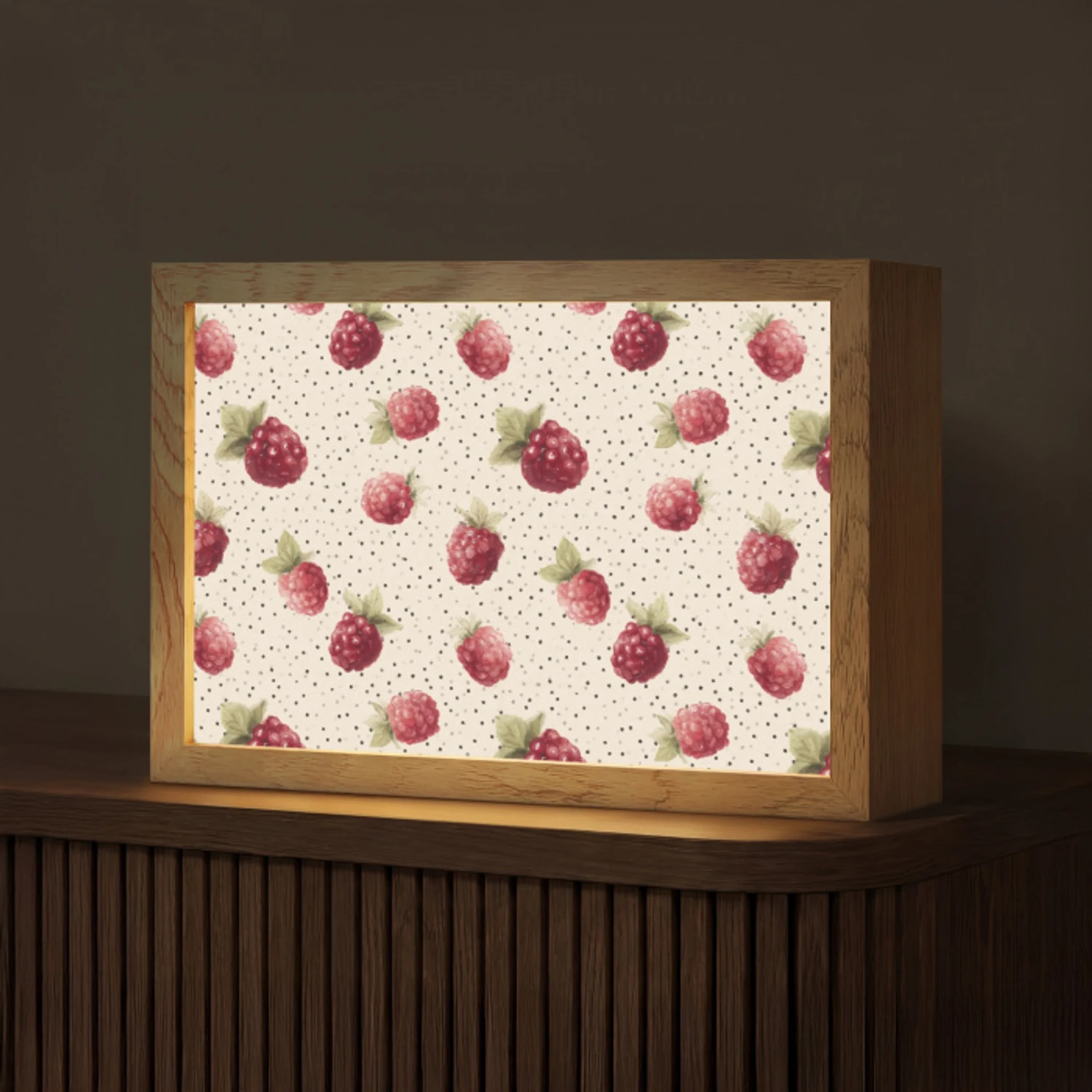 Framboos - Stippen - Rood Light Box met kabel (Tafellamp) klein 924 -z3d_website
