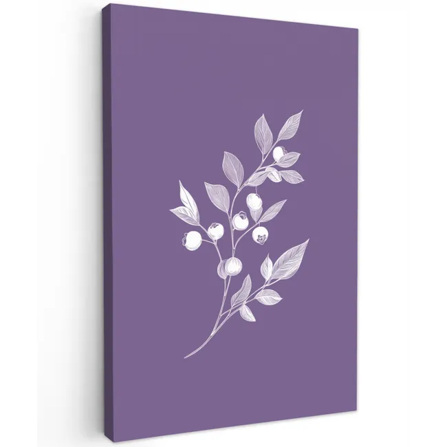 Tak - Sierlijk - Bladeren - Minimalistisch Tuinposter op houten frame 2 cm dik klein -3d