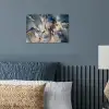 Marmer - Grijs - Blauw - Luxe - Goud poster papier klein -sfeer2