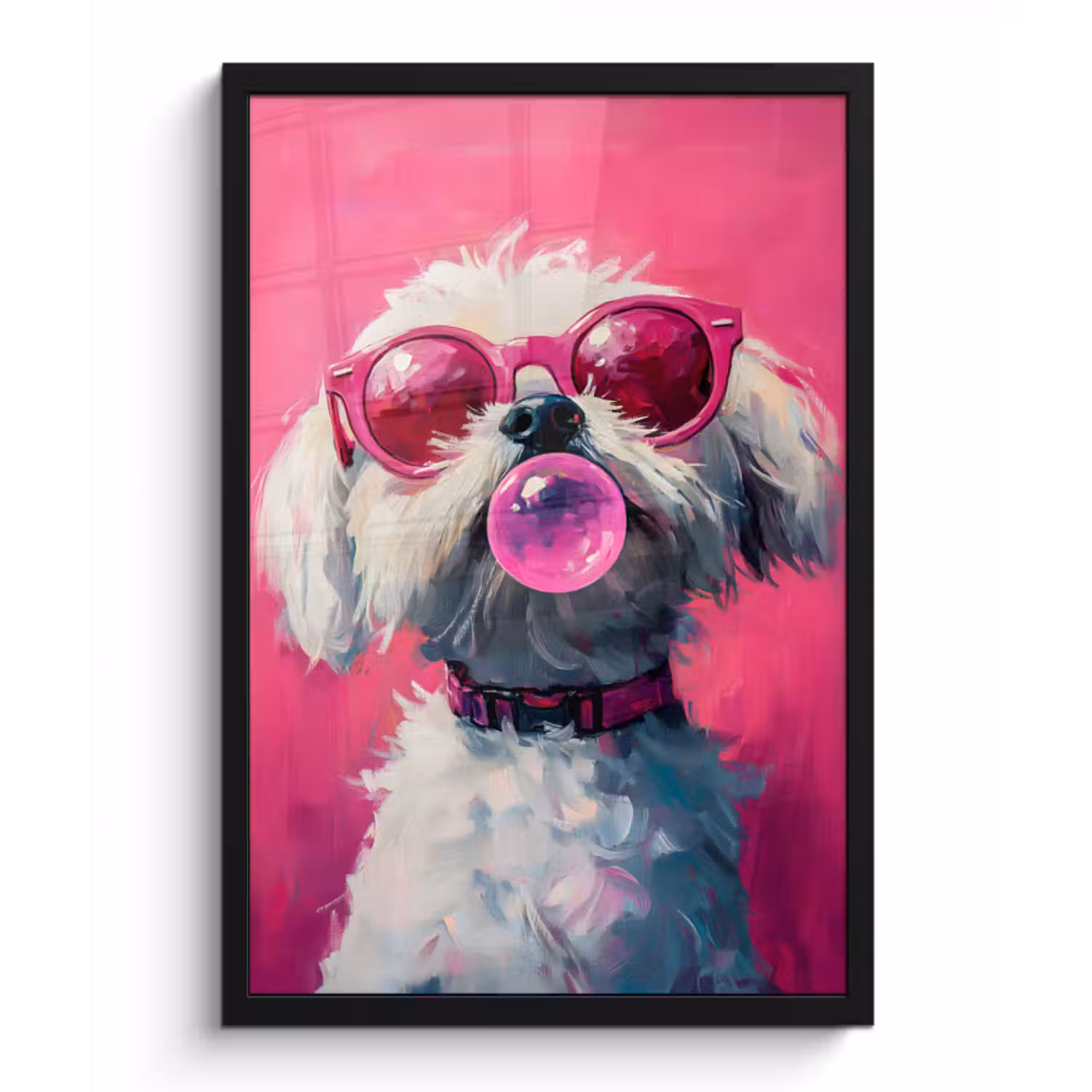 Bilder mit Rahmen - Rosa - Hund - Blase
