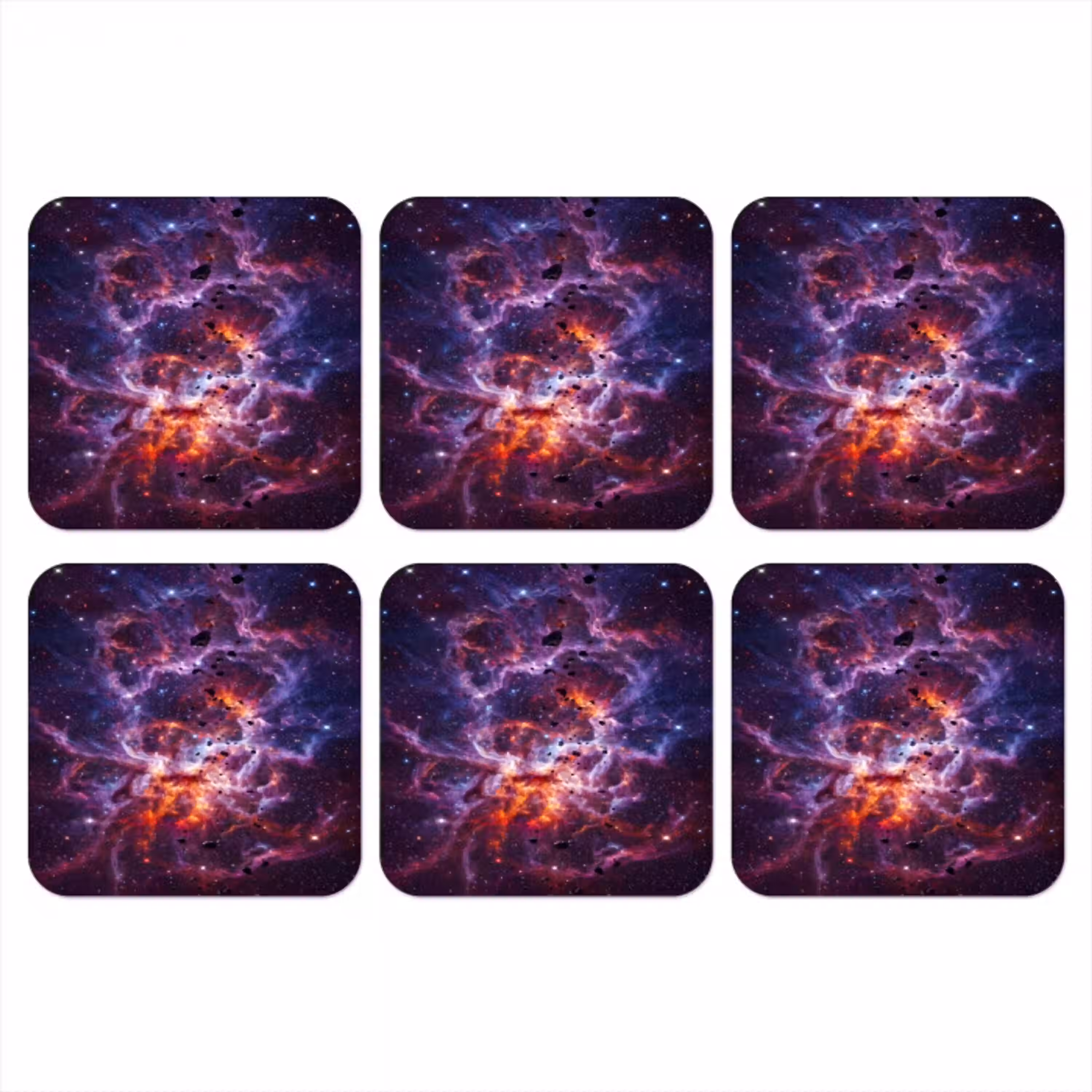 Space - Stars - Abstract - Colorful onderzetter kurk middel -3d