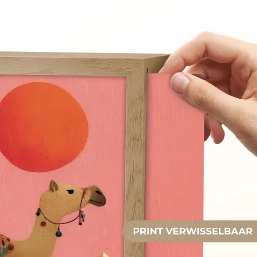 Kameel - Pyramides - Rode zon Light Box met batterij (Wandlamp) middel -USP_websiteprintNL