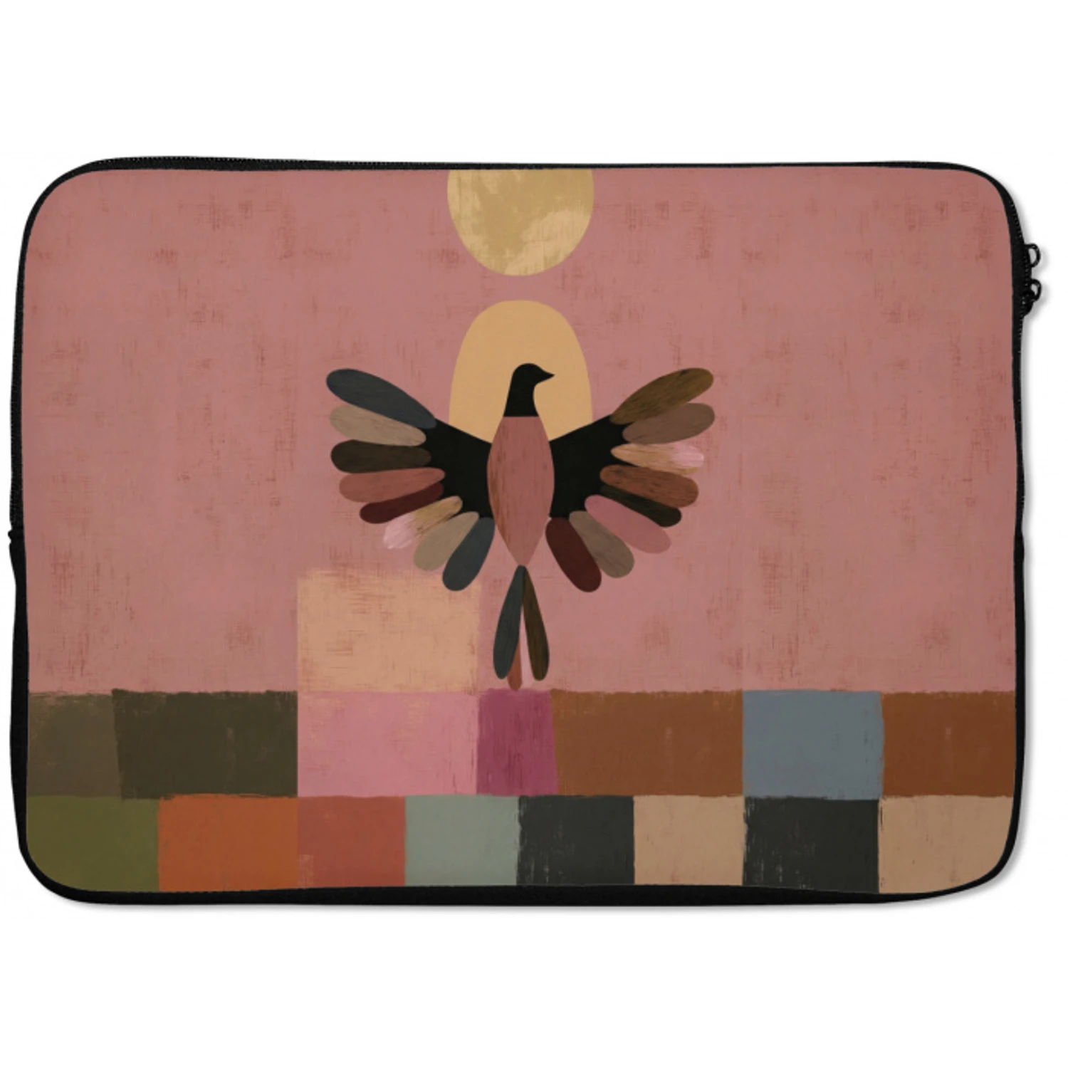 Illustratie - Vogel - Vlakken - Kleurrijk laptophoes neopreen klein -zkaufland3dotto