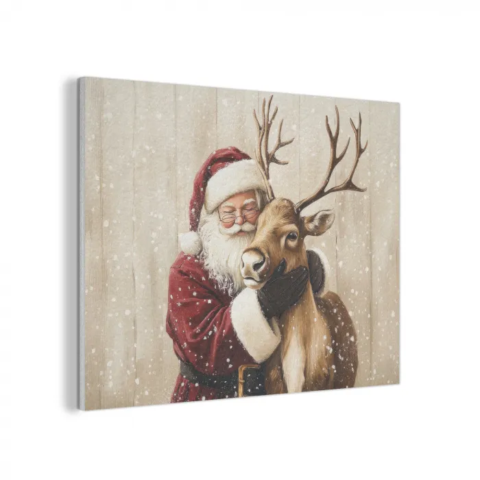 Kerstman - Rendier - Sneeuw - Kleurrijk PET vilt klein -3d
