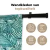 Palmbladeren - Sierlijk - Blauw - Groen Wandkleed katoen klein 269 -sfeer2