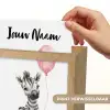 Zebra - Baby - Dieren - Roze ballon Light Box met kabel (Kinderlampje) klein -USP_websiteprintNL