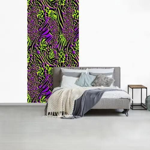 Neon - Paars - Dieren - Patroon fotobehang vinyl groot 64 -slaapkamer