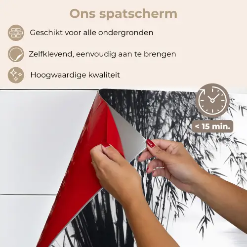 Boot - Rivier - Bamboe - Wit keuken achterwand spatscherm klein -spatscherm_NL