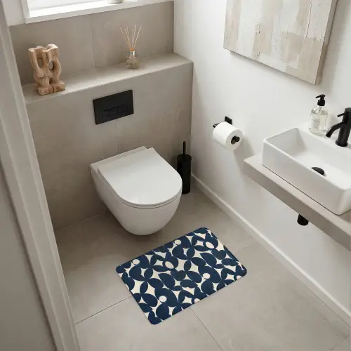 Modern - Geometrisch - Blauw WCmat klein 1009 -sfeer1