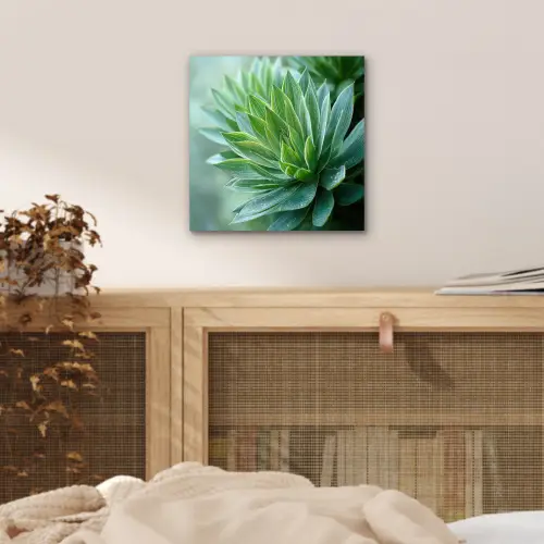 Blad - Plant - Groen - Textuur aluminium wit klein -sfeer3