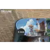 Huizen - Zee - Bomen - Bloemen Placemat vinyl groot -closeup