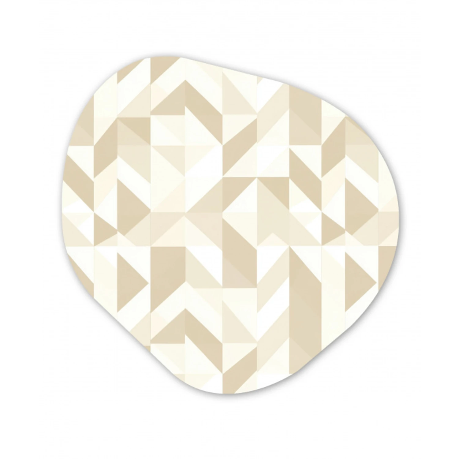 Modern - Abstract - Beige Wandcirkel Organisch Forex 3mm klein 629 -3d